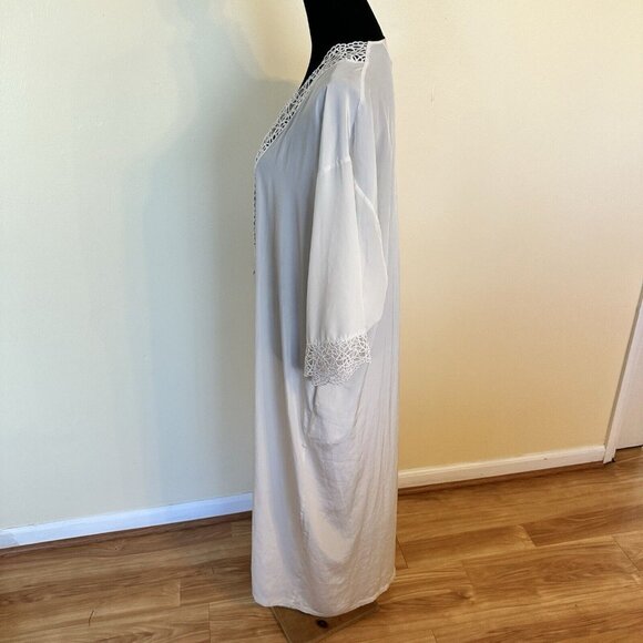 Vintage Judith Hart White Long Womens Robe Medium Crochet Maxi Elegant - Picture 5 of 13